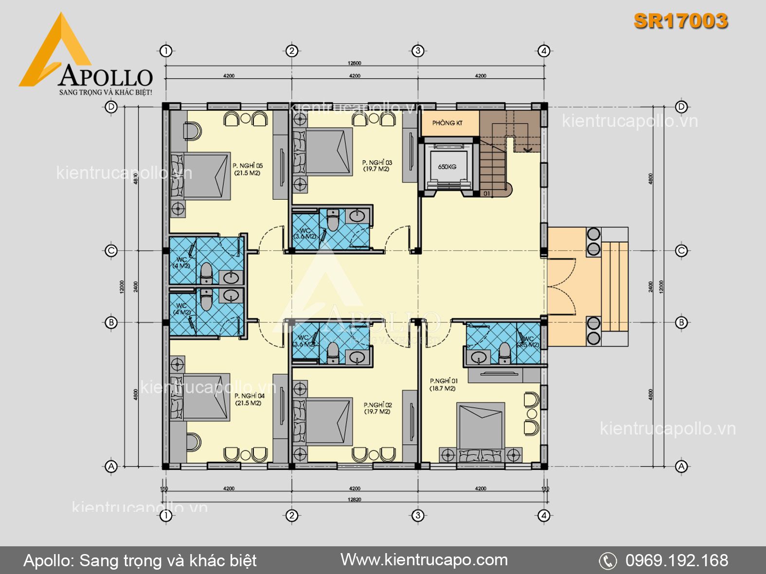 Mặt bằng tầng 1 Mẫu thiết kế khách sạn kiểu Pháp